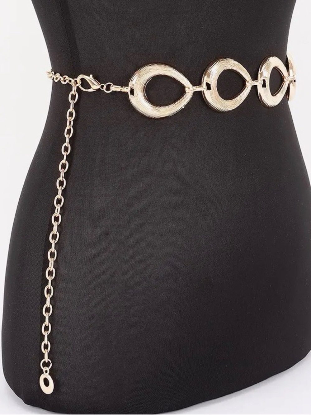 Gold Toned Link Chain Waist Belt - PLUS